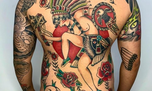 American Traditional Warrior Backpiece