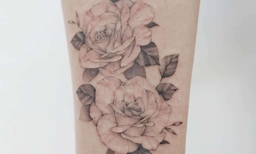 Fine Line Flower Tattoo
