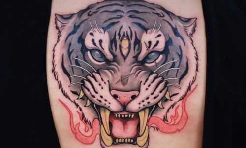 Neo Traditional Tiger Face