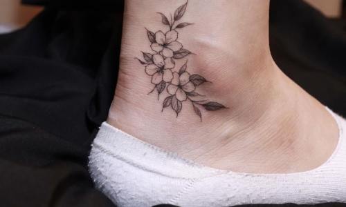 Fine Line Ankle Flowers