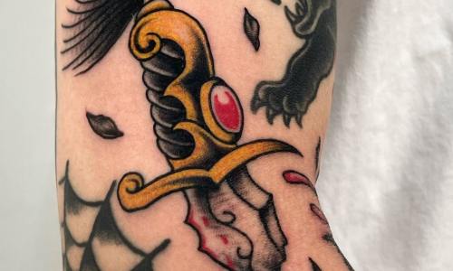 Traditional Dagger Tattoo