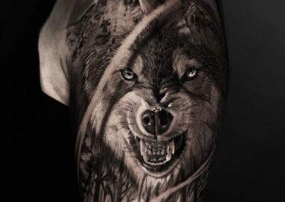 Realism Wolf Tattoo
