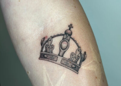 Fine Line Crown Tattoo