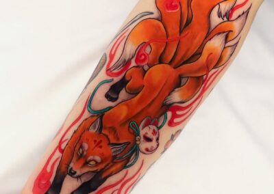 Neo Traditional Fox Tattoo Idea