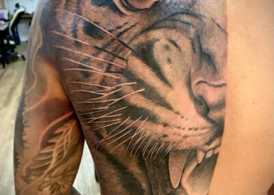 Realism Tiger Backpiece Tattoo