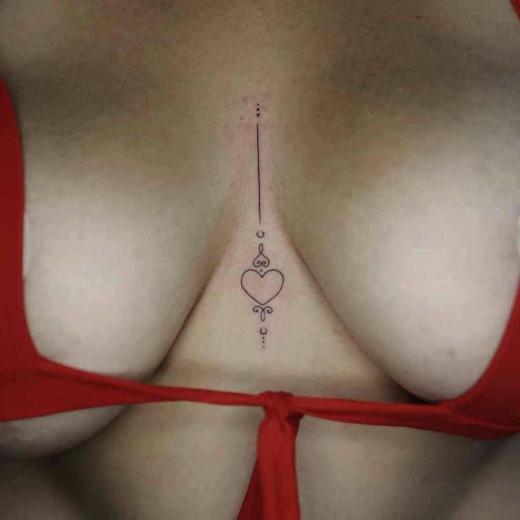 Mantle Tattoo_downtown Los Angeles_minimalist_heart sternum tattoo