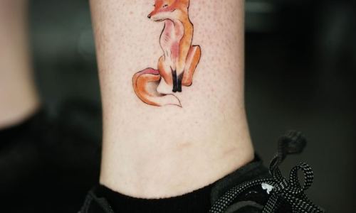 Mantle Tattoo_downtown Los Angeles_watercolor tattoo_fox tattoo