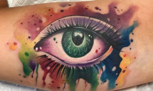 watercolor eye tattoo