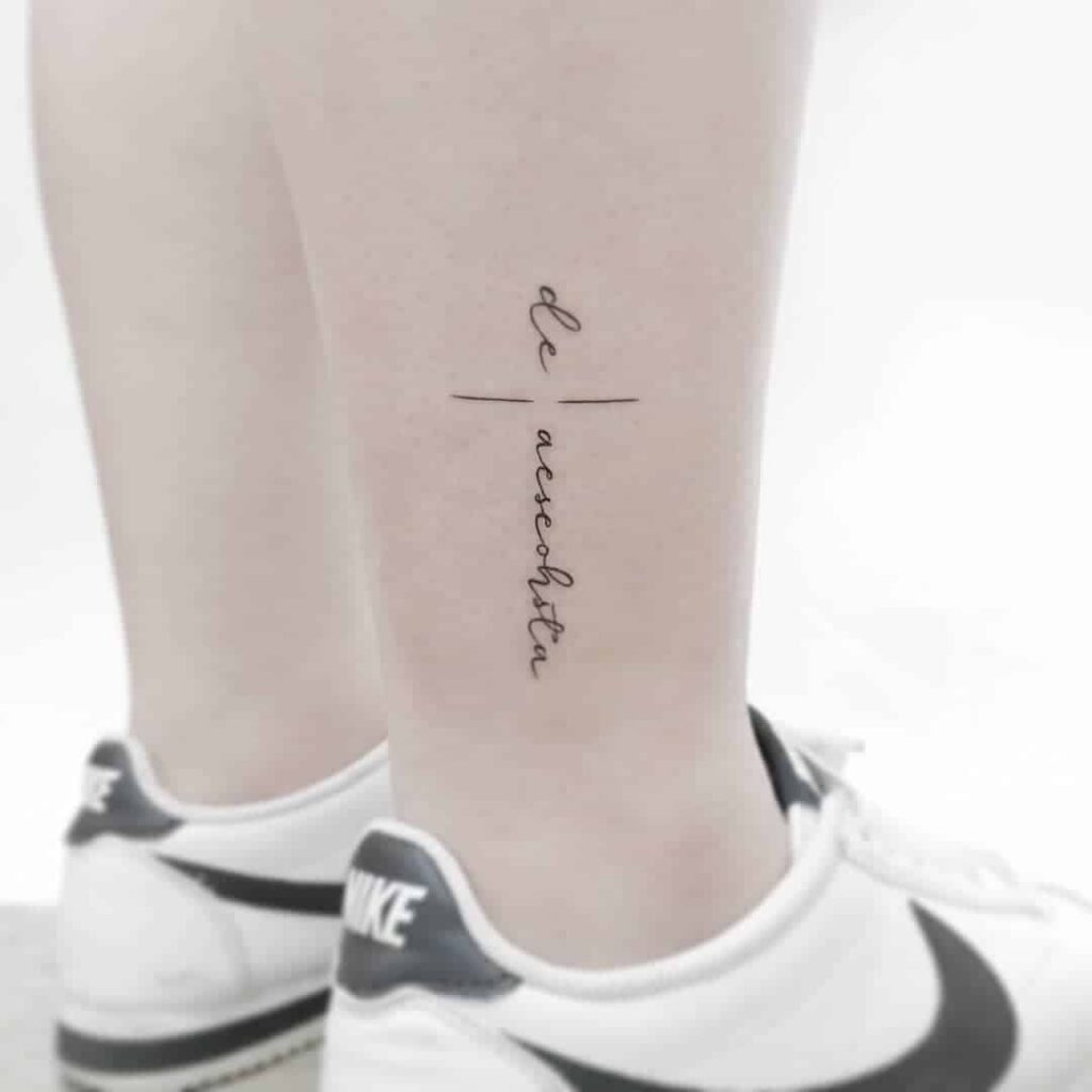 ankle script tattoos