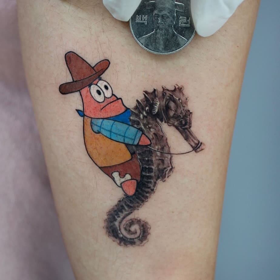 realistic tattoos spongebob