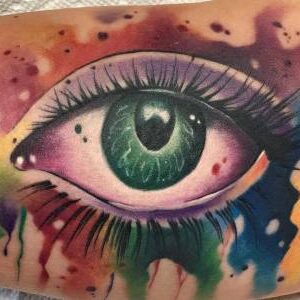 watercolor eye tattoo