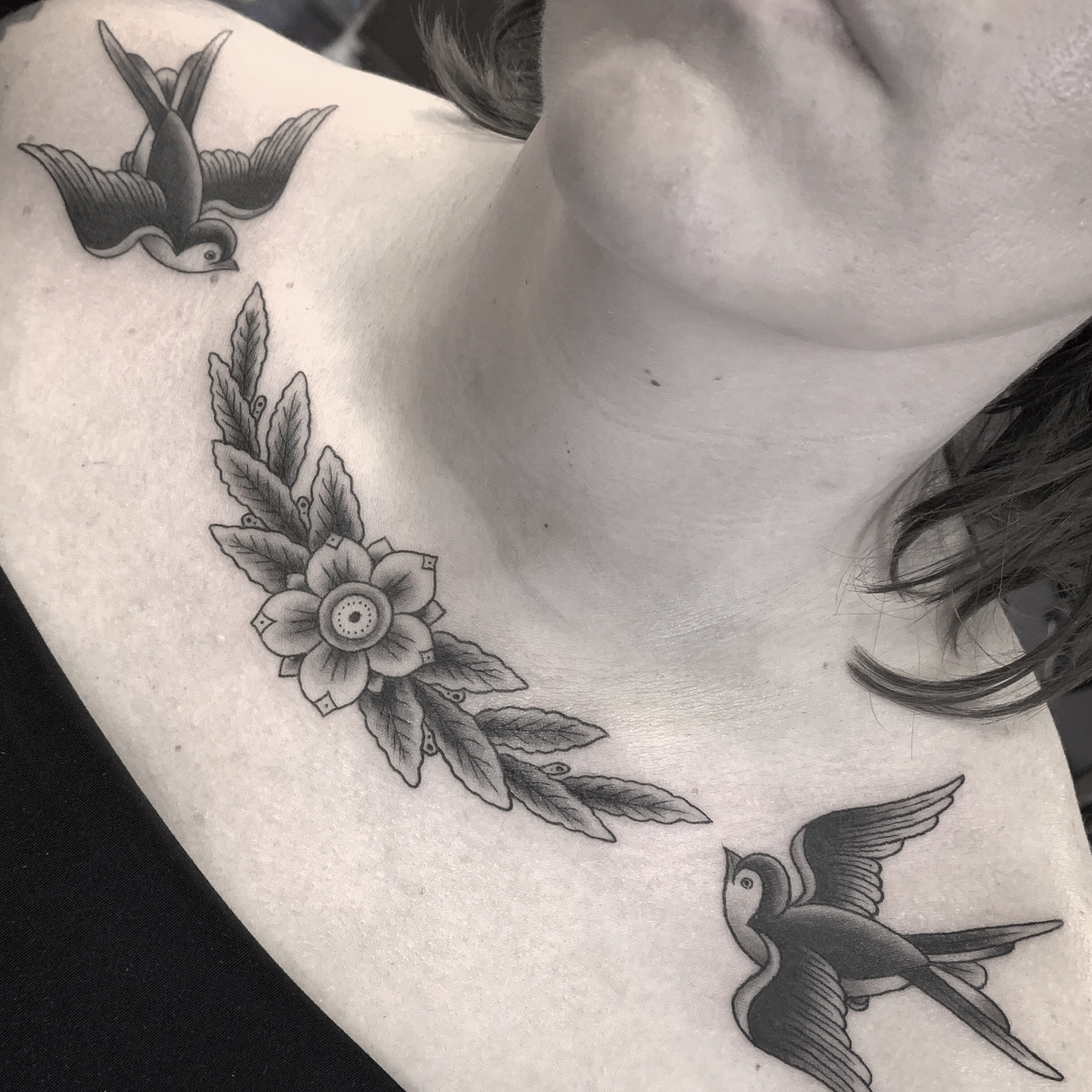 traditional flowers tattoo